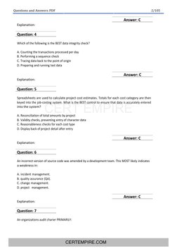 CISA Exam Questions and Answers Guide | PDF | Audit | Databases
