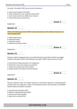 CISA Exam Questions and Answers Guide | PDF | Audit | Databases