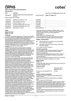Roche CRP Test Kit Overview | PDF | C Reactive Protein | Detection Limit