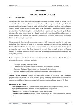 Shear Strength of Soils Overview | PDF | Soil Mechanics | Strength Of ...