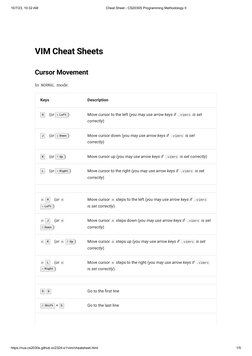 CS2030S VIM Cheat Sheet | PDF | Human–Computer Interaction | Computer ...