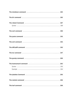 The shutdown command 
183
 ....................................................................................... 
The dir c