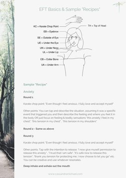 EFT Basics & Sample "Recipes"
Sample "Recipe"
Round 3
Anxiety  
Karate chop point: "Even though I feel anxious, I fully love