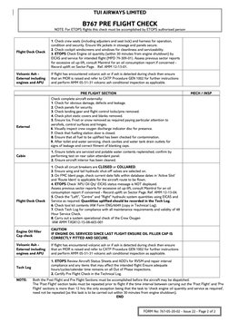 TUI Airways B767 Pre-Flight Checklist | PDF | Empennage | Landing Gear