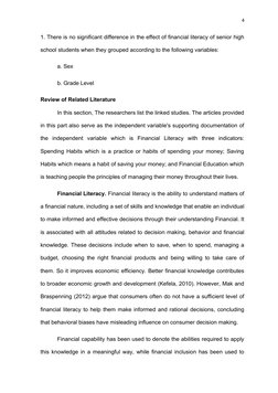 Effects of Financial Literacy on Students | PDF | Financial Literacy ...