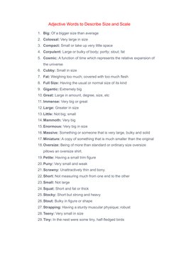 Adjectives for Describing Size | PDF | Career & Growth | Lifestyle