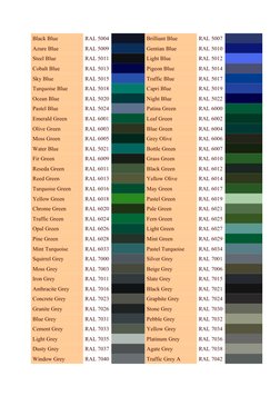 RAL Colour Code Reference List | PDF | Blue | Green