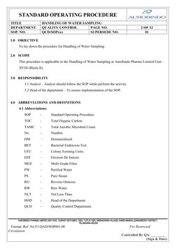 Water Sampling SOP for Pharma Quality Control | PDF | Purified Water ...