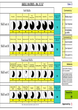 SKILL MATRIX - Mr. X Y Z
Date: 29/07/2019
Soft Skills
Comments by Team Lead
Skill set A
Discipline
Communication
Body languag