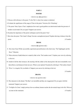 Grade 11 English Literature Term 3 Exam | PDF | Poetry