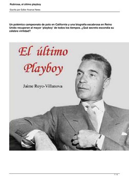 Rubirosa, el último playboy
Escrito por Editor Avance News
Un polémico campeonato de polo en California y una biografía escab