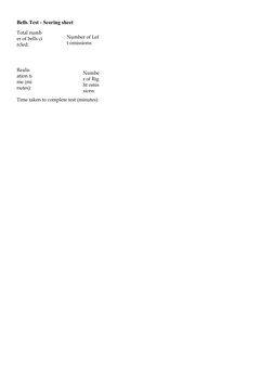Bells Assessment.pdf Bells Test Instructions and Scoring | PDF