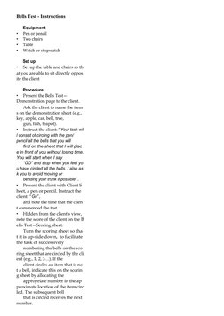 Bells Test Instructions and Scoring | PDF