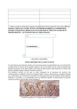 5.- Ahora, escribe tu compromiso respecto al cumplimiento de las normas de convivencia. (EN LA 
MISMA CARTULINA A4 DEL PUNTO