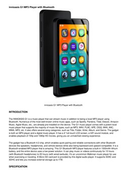 Innioasis G1 MP3 Player User Guide | PDF | Bluetooth | Headphones