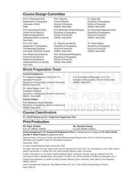 &RXUVH'HVLJQ&RPPLWWHH
Prof. H. Ramachandran
Prof. Vijayshri
Dr. Satya Raj
Department of Geography,
Former Director,
Discipl