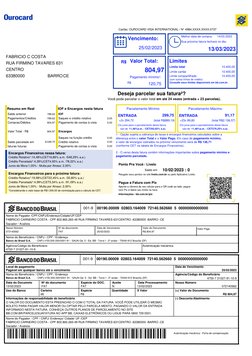 Cartão: OUROCARD VISA INTERNATIONAL / N° 4984.XXXX.XXXX.0737
Deseja parcelar sua fatura²?
Vencimento:
25/02/2023
Valor Total: