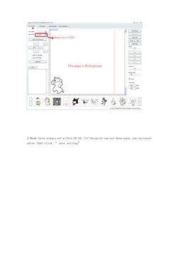 2.Weak laser always set within 18-22, (if the point can not been seen, can increase) 
after that click “ save setting