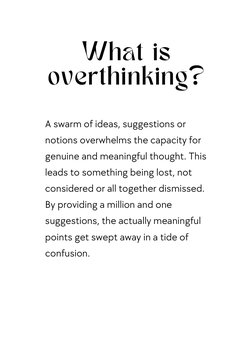 The Overthinker | PDF | Thought | Mental Disorder