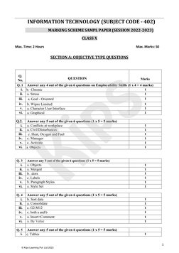 IT Class 10 Marking Scheme 2023 | PDF | Sql | Databases