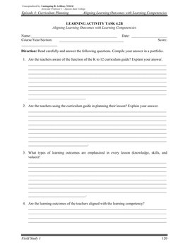 Aligning Learning Outcomes with Competencies | PDF | Curriculum | Learning