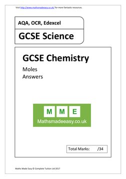 GCSE Moles Questions and Answers | PDF | Mole (Unit) | Chemistry