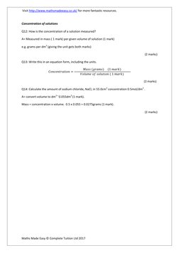 GCSE Moles Questions and Answers | PDF | Mole (Unit) | Chemistry