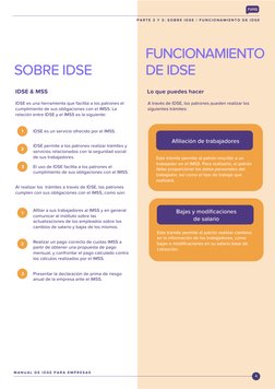 SOBRE IDSE
FUNCIONAMIENTO
DE IDSE
M A N U A L  D E  I D S E  P A R A  E M P R E S A S
4
P A R T E  2  Y  3 :  S O B R E  I D