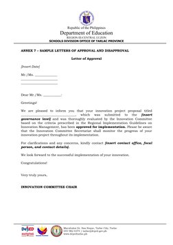 Republic of the Philippines
Department of Education
REGION III-CENTRAL LUZON
SCHOOLS DIVISION OFFICE OF TARLAC PROVINCE
ANNEX