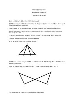 Class 9 Triangle Assignment | PDF