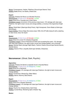 Pokemon Class Guide Pokémon Pathways Class Guide 8.5.3 | PDF | Ghosts