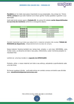 MEMOREX CNU (BLOCO 06) – RODADA 03 
Todos os direitos reservados.  Proibida  cópia, plágio  ou comercialização.   
Pensar Con
