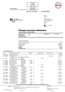 Absa Bank Transaction Statement Summary | PDF | Credit Card ...