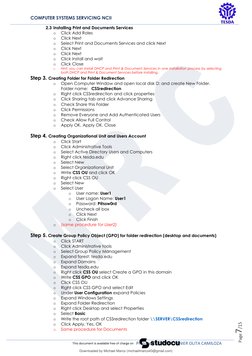 COMPUTER SYSTEMS SERVICING NCII 
 
Prepared by: MARK RENIER OLITA CAMILOZA 
Page7/15 
2.3 Installing Print and Documents Serv