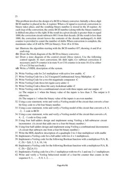 Page 4 of 6 
 
25.  
 
26. Write Verilog code for 2x1 multiplexer with active low enable. -C 
27. Write Verilog Code for a 2x