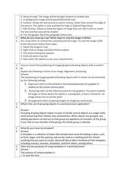 4. Wrap through: The image will be brought forward on written text.
5. In background: Image will be placed behind the text.
6