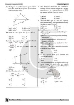 Bansal Classes Pvt. Ltd.
                  Page No #  5
Scholarship Examination 2023-24
Class 8th Paper - I
