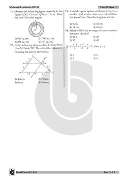 Bansal Classes Pvt. Ltd.
                  Page No #  9
Scholarship Examination 2023-24
Class 8th Paper - I
