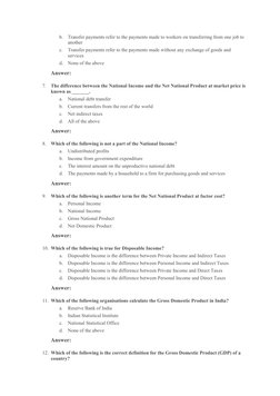 National Income MCQs for Exams | PDF | Gross Domestic Product | Income