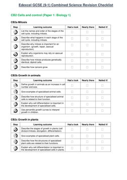 Edexcel GCSE Combined Science Checklist | PDF | Enzyme | Genotype