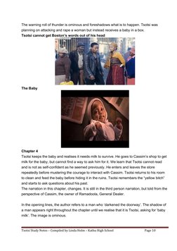 The warning roll of thunder is ominous and foreshadows what is to happen. Tsotsi was 
planning on attacking and rape a woman