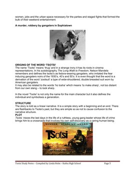 women, jobs and the urban space necessary for the parties and staged fights that formed the
bulk of their weekend entertainme