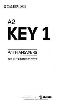 A2 Target Practice KET A2 Key 1 Authentic Practice Tests | PDF