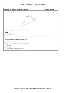 Grade 8 Mathematics Baseline Assessment | PDF | Logarithm | Area
