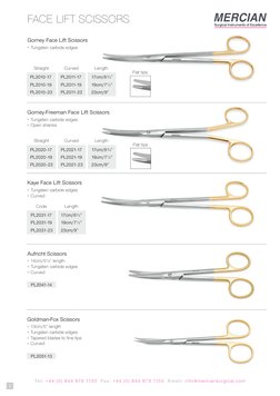 FACE LIFT SCISSORS
Tel: +44 (0) 844 879 1133  Fax: +44 (0) 844 879 1155  Email: info@merciansurgical.com
1
Gorney Face Lift S
