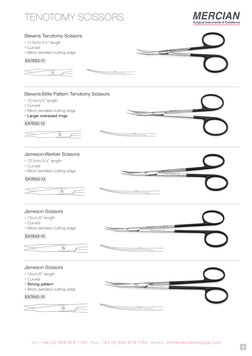 TENOTOMY SCISSORS
Tel: +44 (0) 844 879 1133  Fax: +44 (0) 844 879 1155  Email: info@merciansurgical.com
4
Stevens Tenotomy Sc