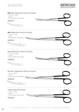 SCISSORS
Tel: +44 (0) 844 879 1133  Fax: +44 (0) 844 879 1155  Email: info@merciansurgical.com
5
EA7663-14
McIndoe / Metzenba
