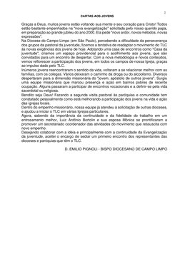 2 
 
CARTAS AOS JOVENS 
 
Graças a Deus, muitos jovens estão voltando sua mente e seu coração para Cristo! Todos 
estão b
