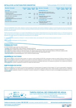 DETALLE DE LA FACTURA POR CONCEPTOS
 
Tarifas aprobadas: B.O.C.M. 93 DE 19-12-2021 
CÁLCULO DE IMPORTES. Parte variable: depe