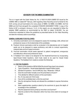 NMC MBBS Examination Guidelines 2024 | PDF